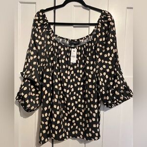 Lane Bryant size 22W Black and White Abstract Blouse. New with tags.